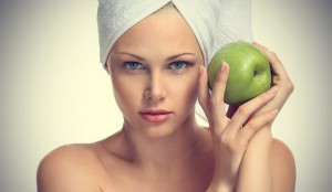 Green apple for face